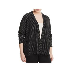 EILEEN FISHER Womens Black Long Sleeve Open Front Wear To Work Sweater Plus 1X